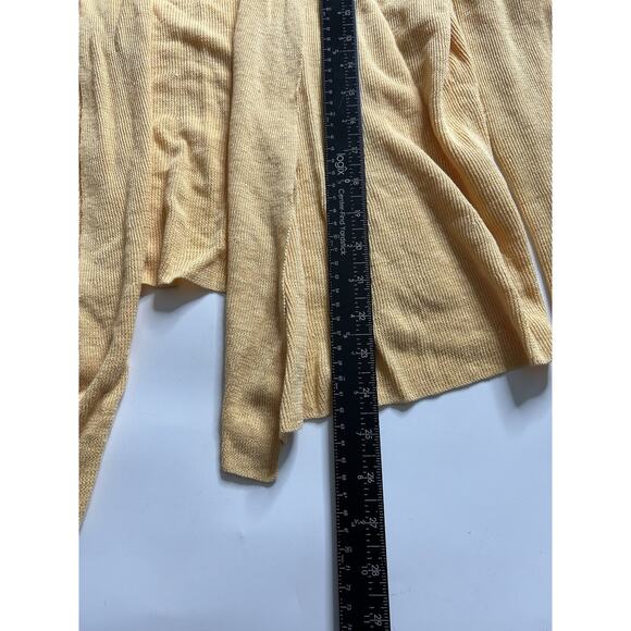 Eileen Fisher Sweater Womens Medium Cardigan 100% Linen Yellow Lightweight - Picture 6 of 6